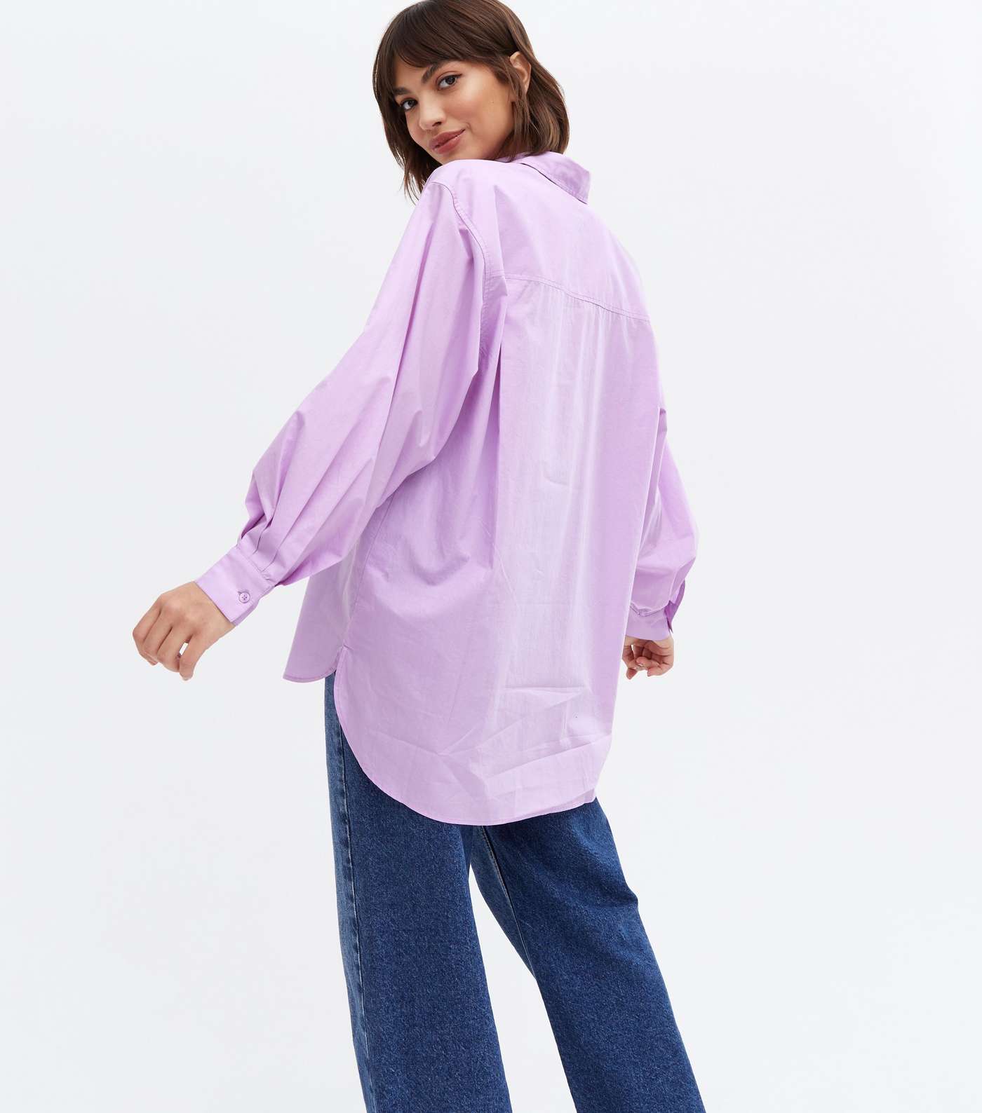Lilac Long Puff Sleeve Shirt Image 4