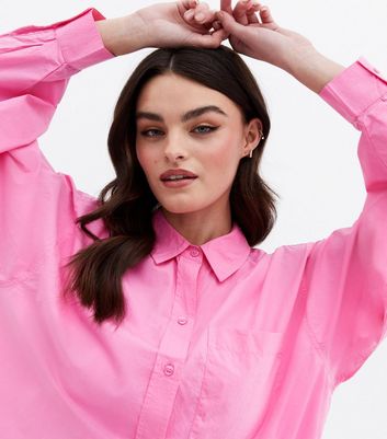 Neon pink discount puff sleeve top