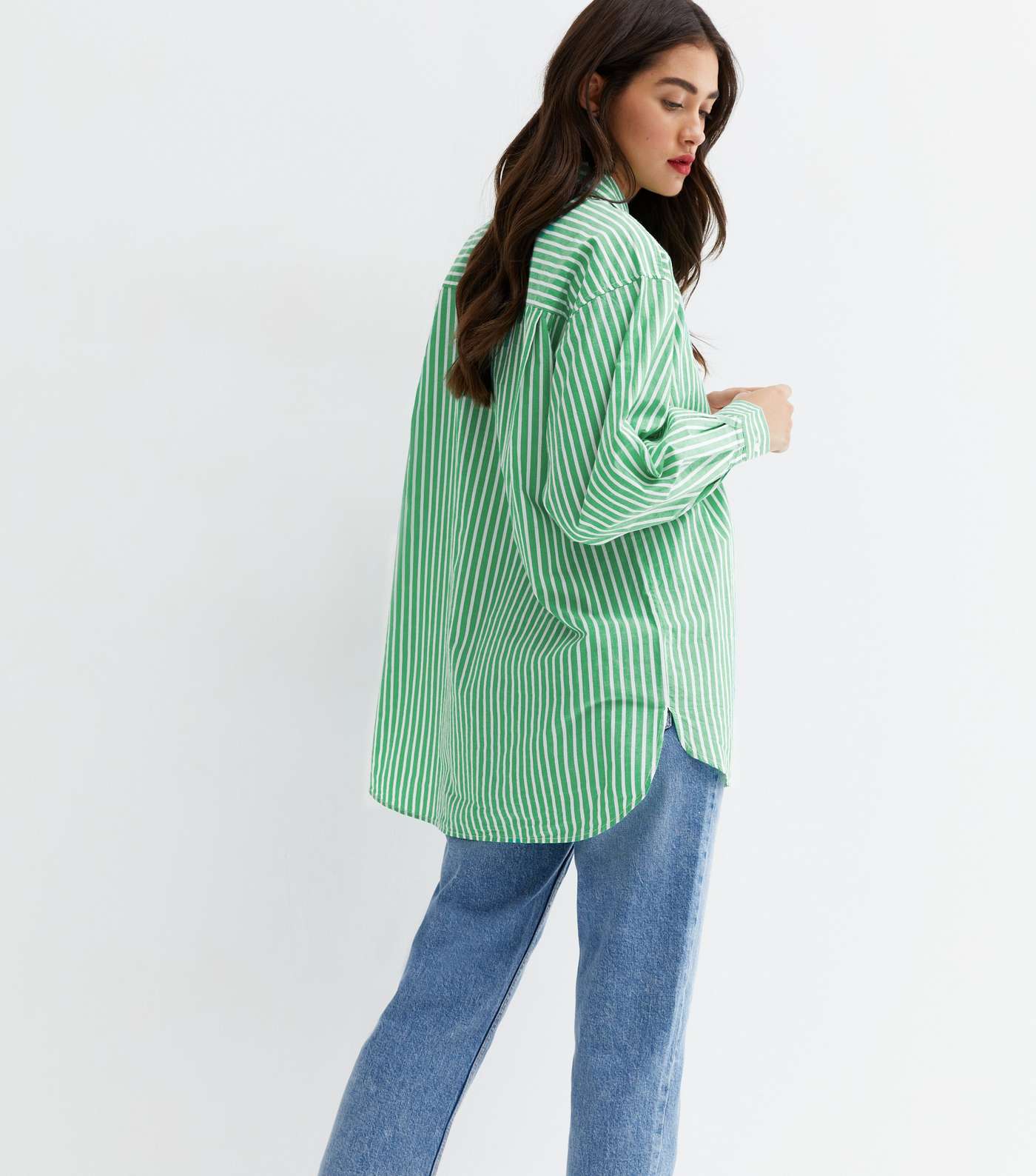 Green Stripe Poplin Shirt Image 4