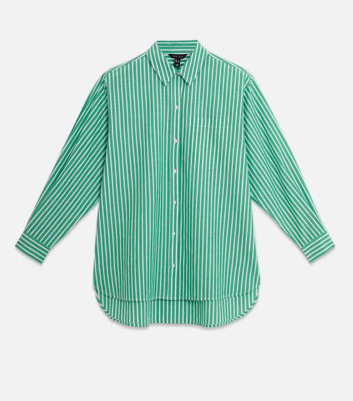 long sleeve green striped shirt