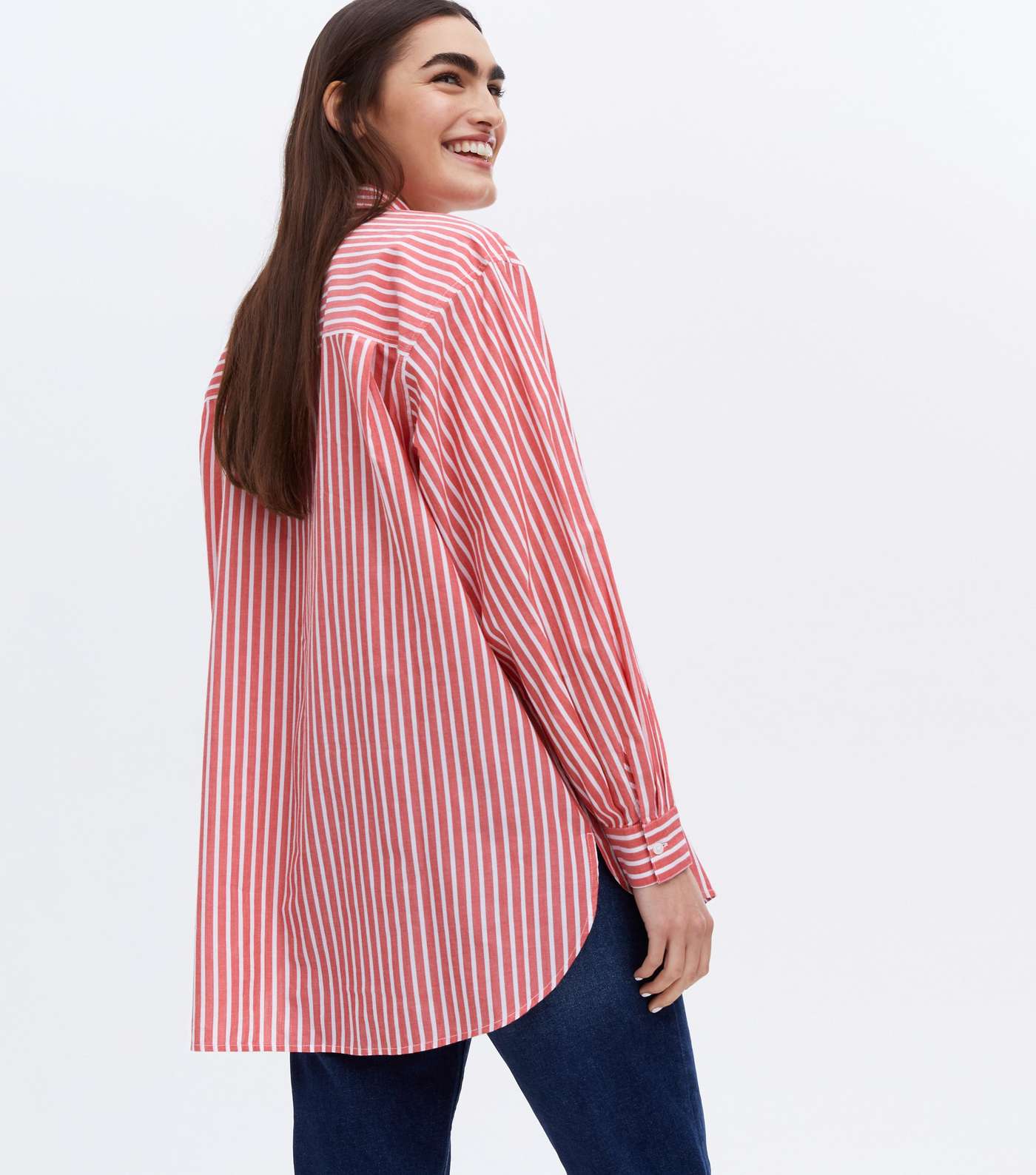 Red Stripe Poplin Long Sleeve Shirt Image 4