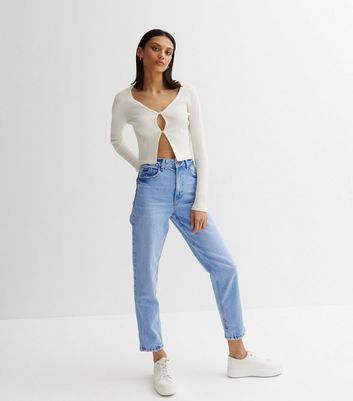 blue waist enhance tori mom jeans