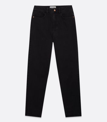 Washed Black Waist Enhance Tori Mom Jeans | New Look