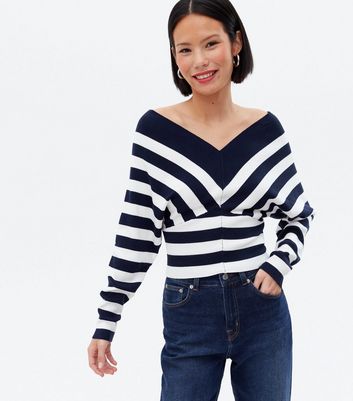 Blue bardot outlet jumper