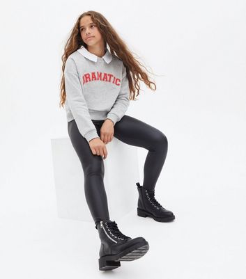 girls leather leggings