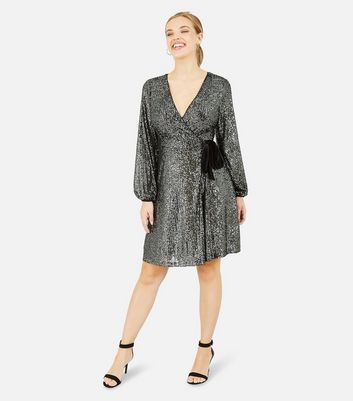 yumi black sequin dress