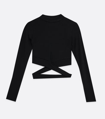 crop top black jacket