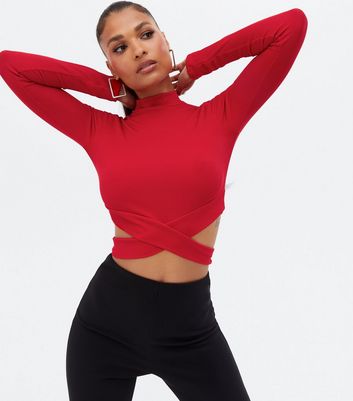 high neck long tops