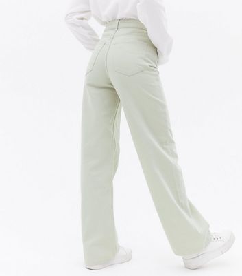 Olive High Waist Adalae Wide Leg Jeans 