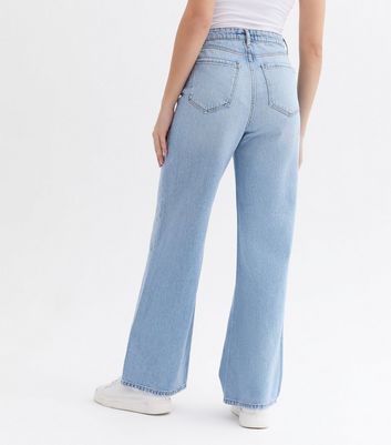 New Look Women's Pale Blue High Waist Adalae Wide Leg Jeans - 6L34