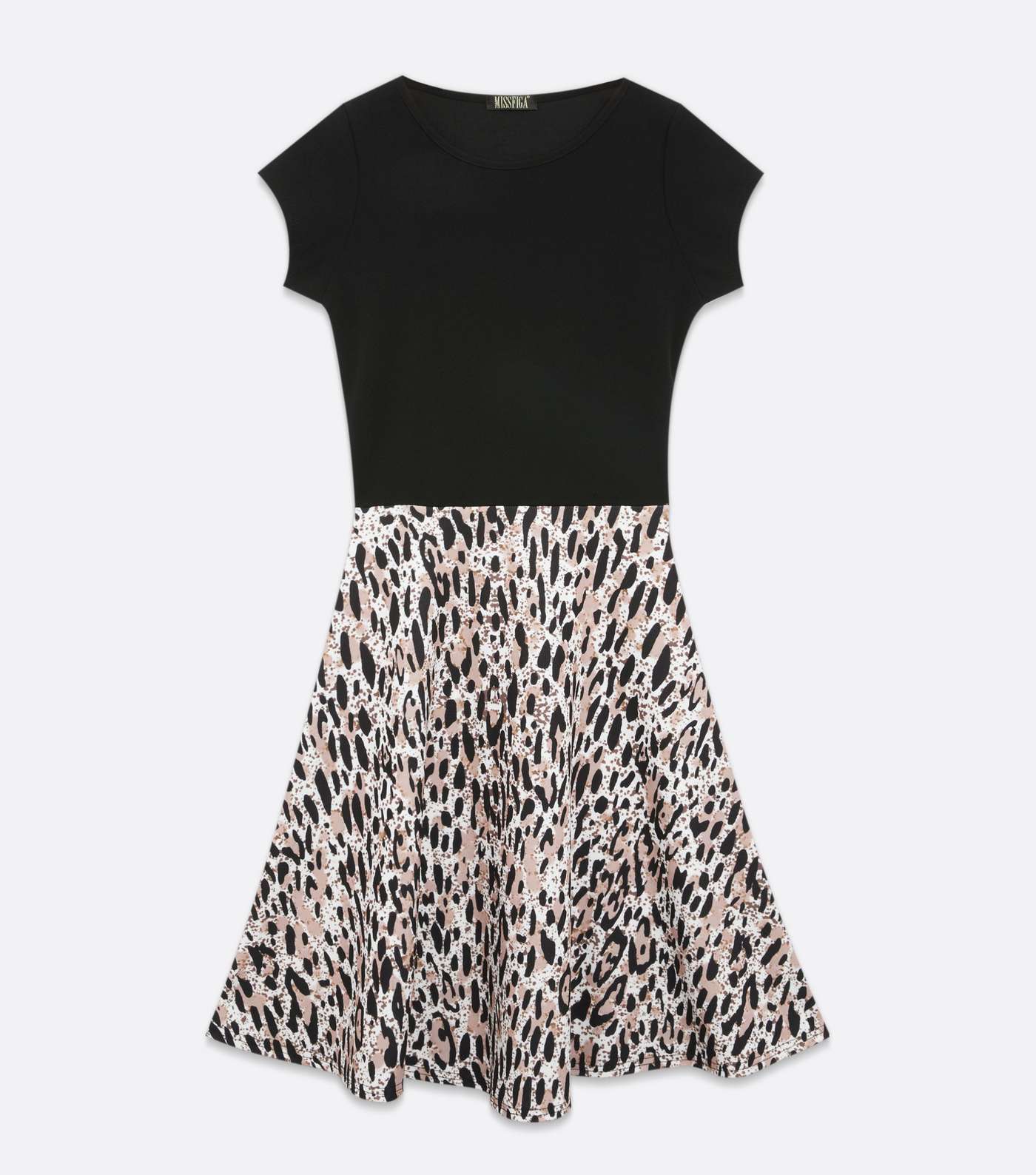 Missfiga Off White Leopard Print Skater Dress Image 5