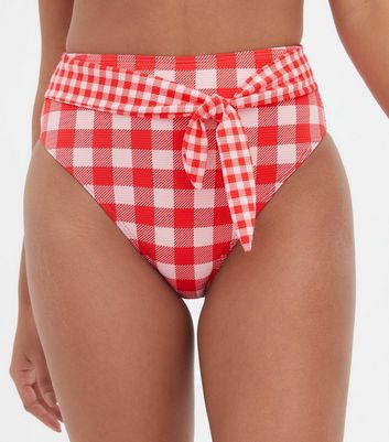 Red gingham high sales waisted bikini