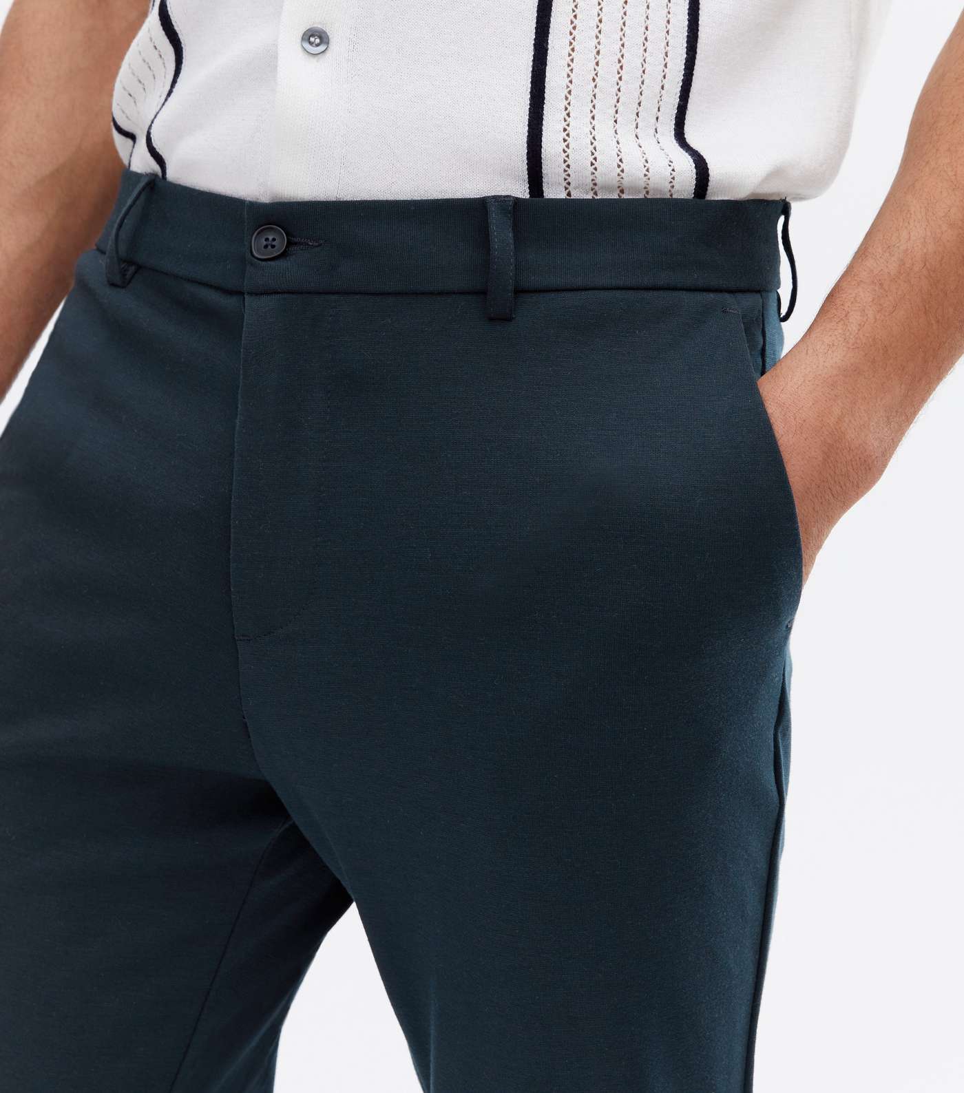 Navy Slim Fit Trousers Image 3