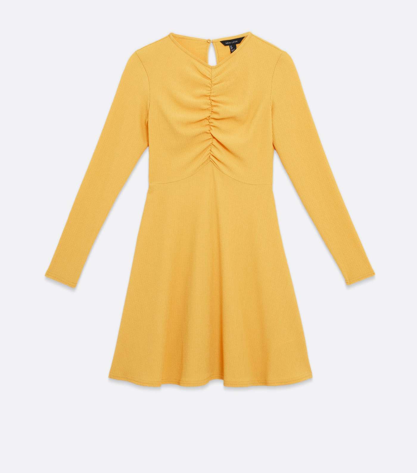 Mustard Crinkle Jersey Ruched Mini Dress Image 5