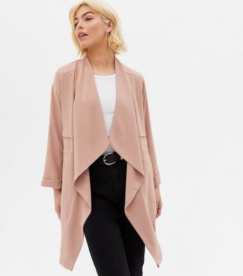 Pink Drape Waterfall Duster Jacket 