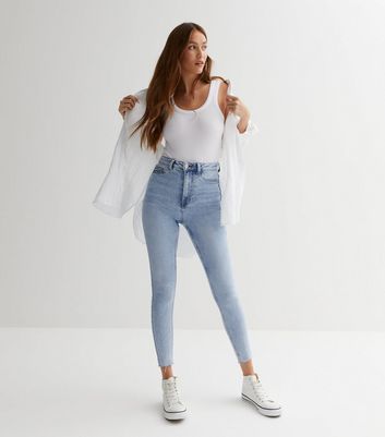 Light blue denim 2024 jeans for ladies