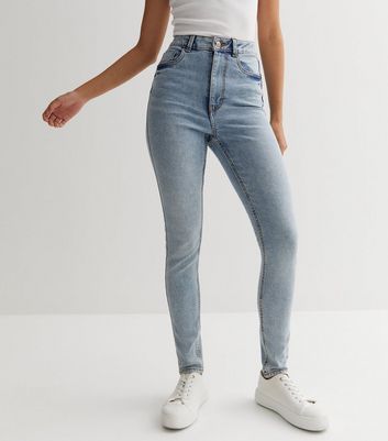 Pale Blue Lift & Shape Jenna Skinny Jeans New Look