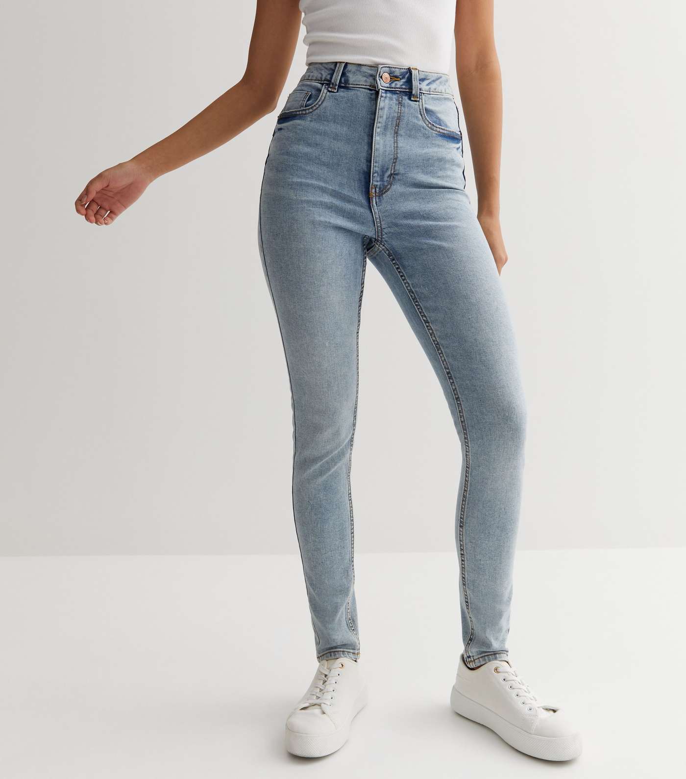 Pale Blue Lift & Shape Jenna Skinny Jeans Image 2