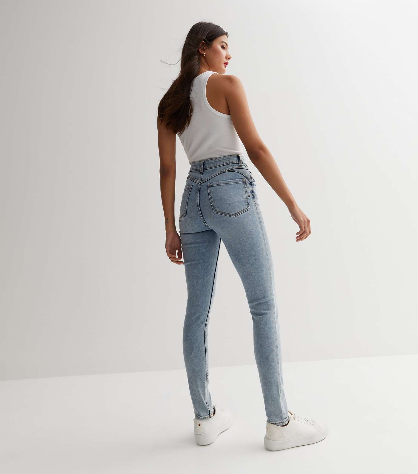 Pale Blue Lift & Shape Jenna Skinny Jeans Image 4