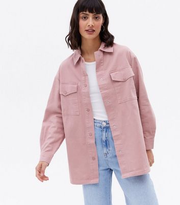 Pale Pink Double Pocket Long Sleeve Shacket | New Look