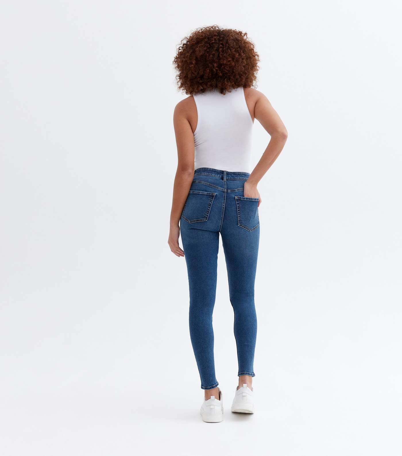 Blue High Waist Ashleigh Skinny Jeans Image 3