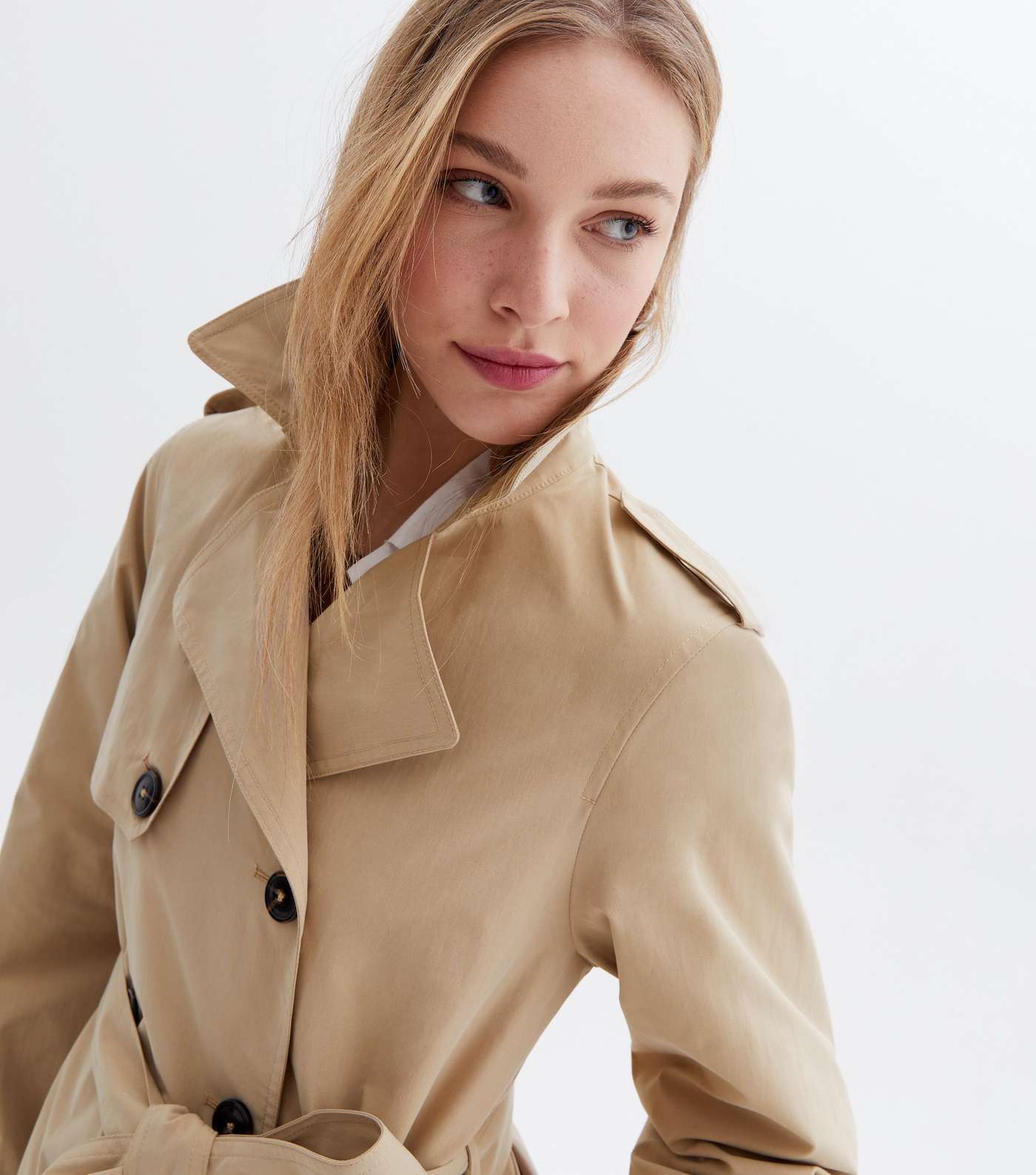 Stone Puff Sleeve Belted Trench Coat Image 3