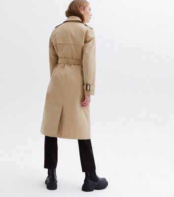 Stone Puff Sleeve Belted Trench Coat 