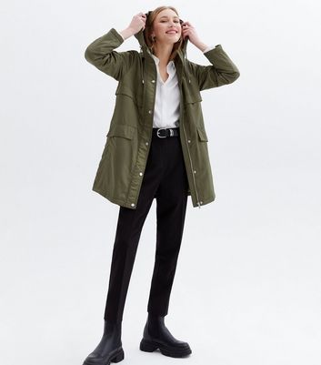 khaki parka new look