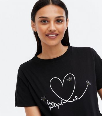 Black Bee Grateful Heart Logo T-Shirt 