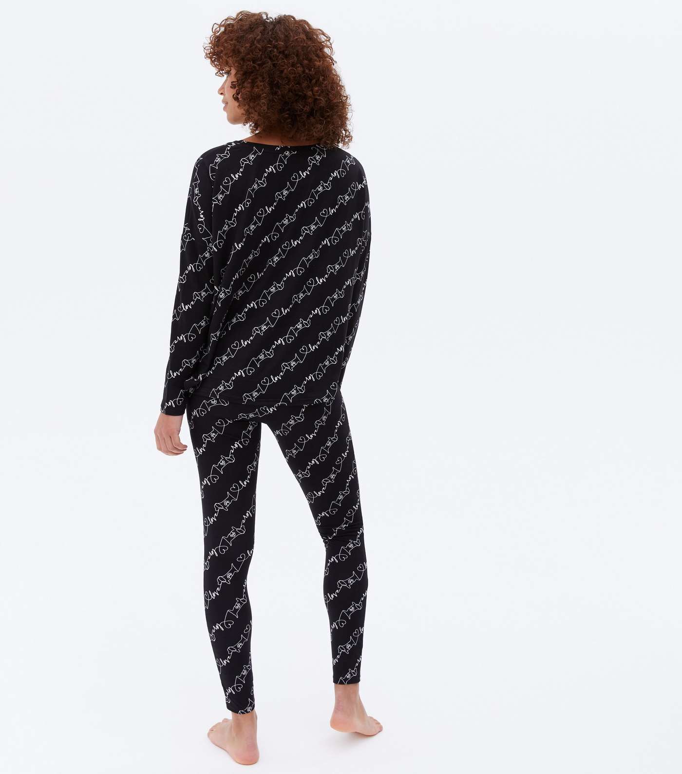 Black Scribble Dog Logo Legging Pyjama Set Image 4