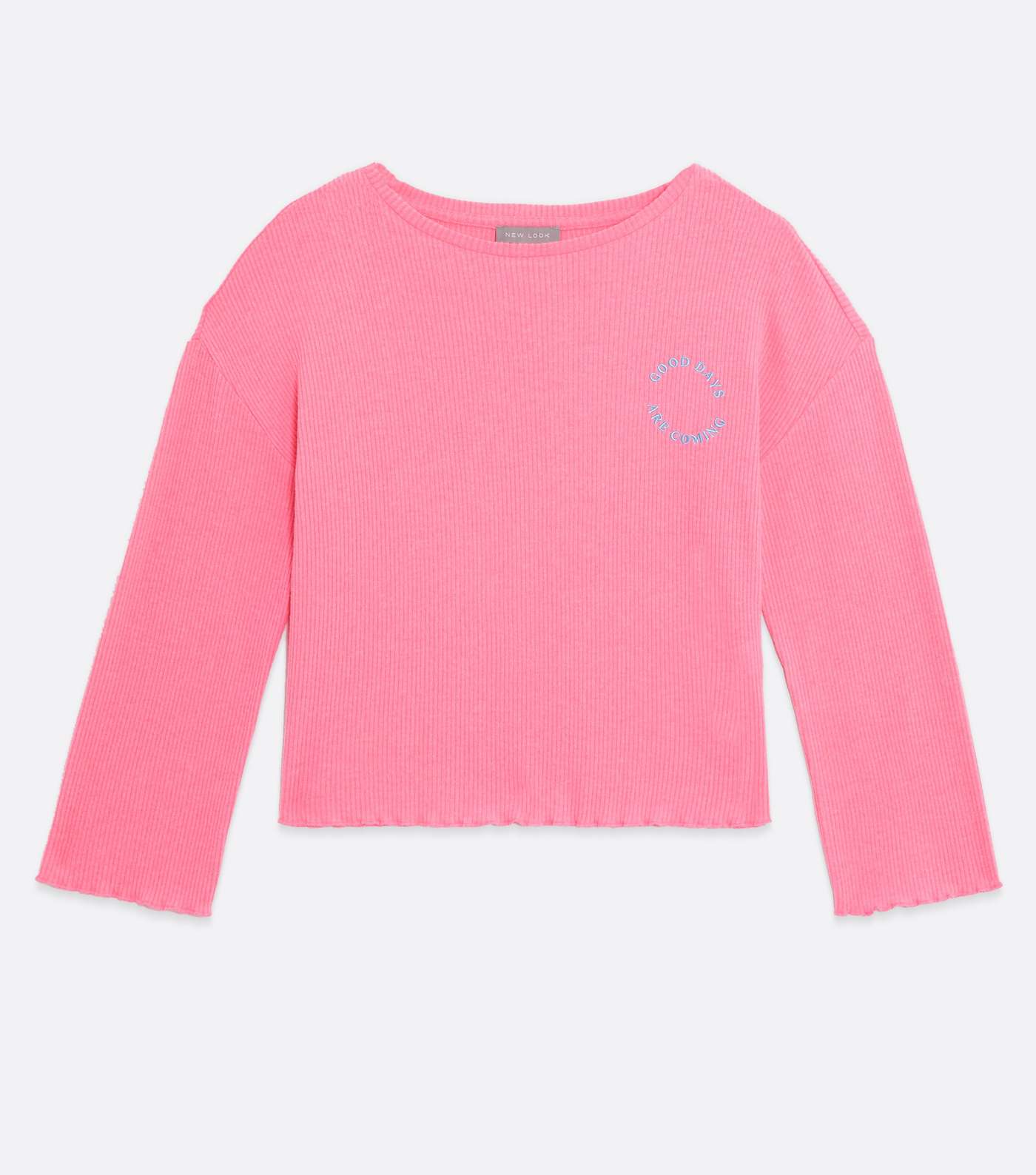 Bright Pink Good Days Embroidered Lounge Top Image 5