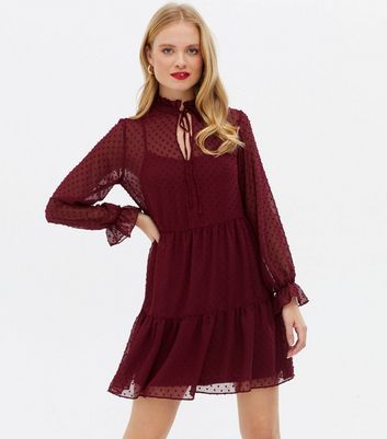 new look burgundy dress