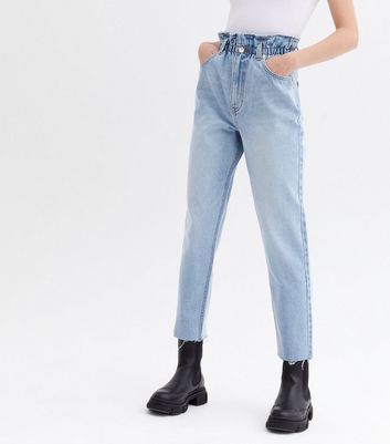 Click to view product details and reviews for Blue Paperbag High Waist Dayna Tapered Jeans New Look.
