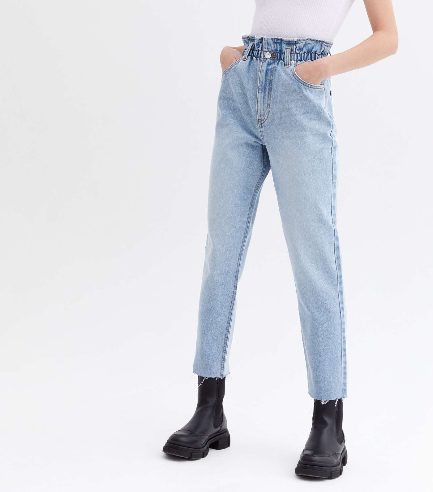 Blue Paperbag High Waist Dayna Tapered Jeans Image 2
