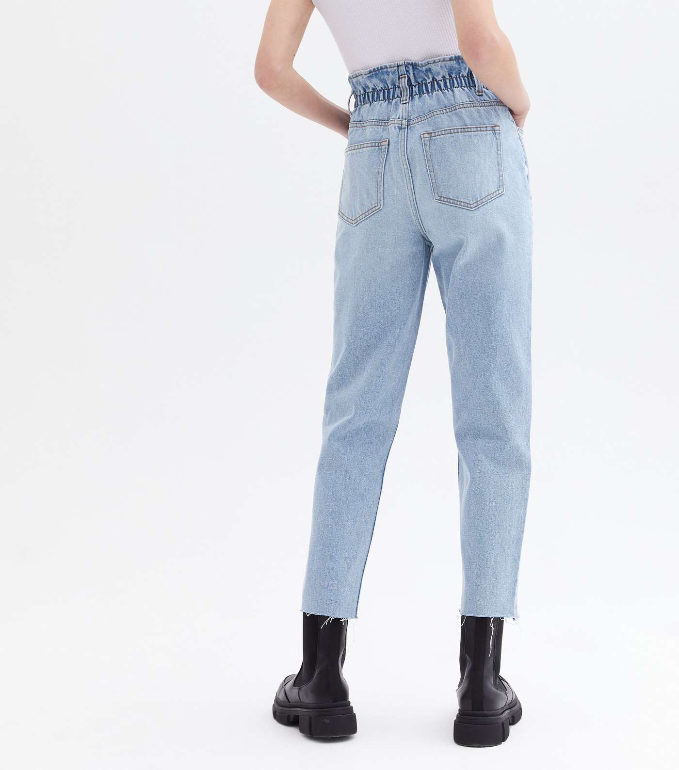 Blue Paperbag High Waist Dayna Tapered Jeans Image 4