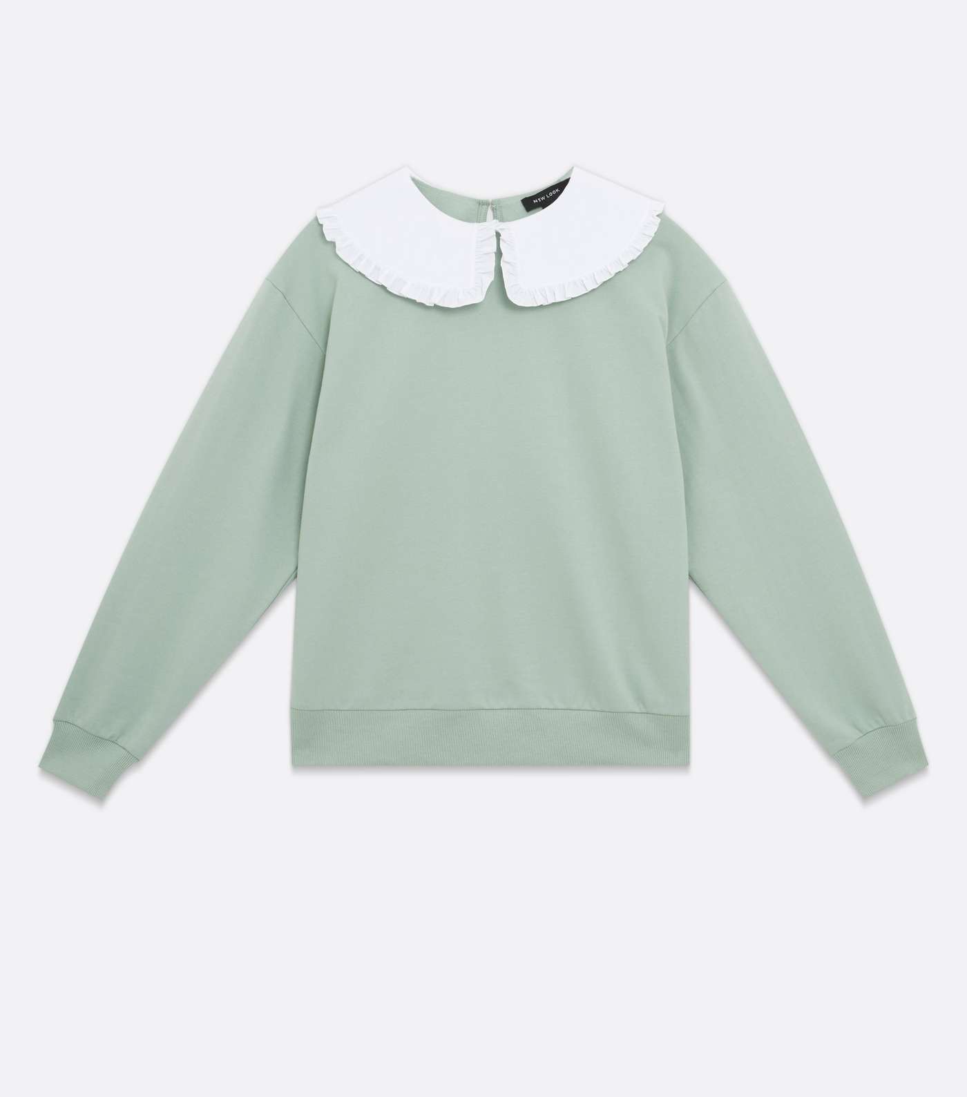 Light Green Frill Collar Sweatshirt Image 5