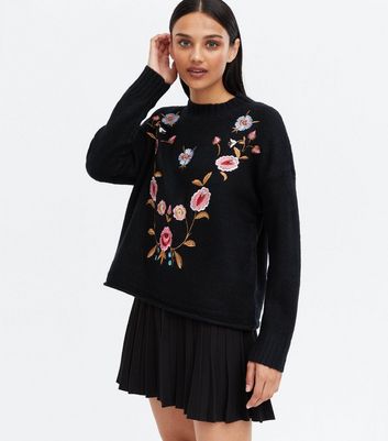 Black shop embroidered jumper