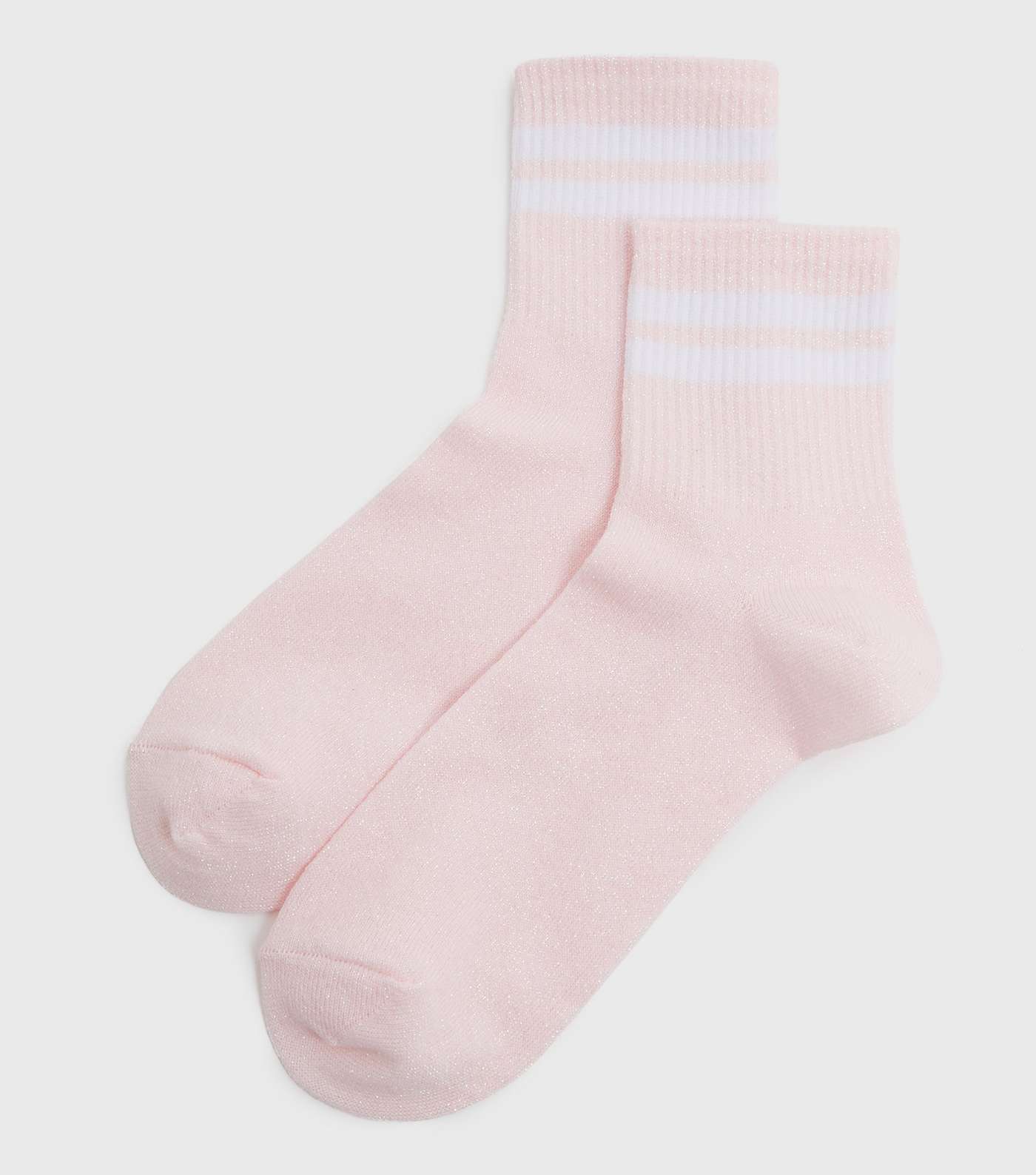 Pink Glitter Sports Stripe Socks