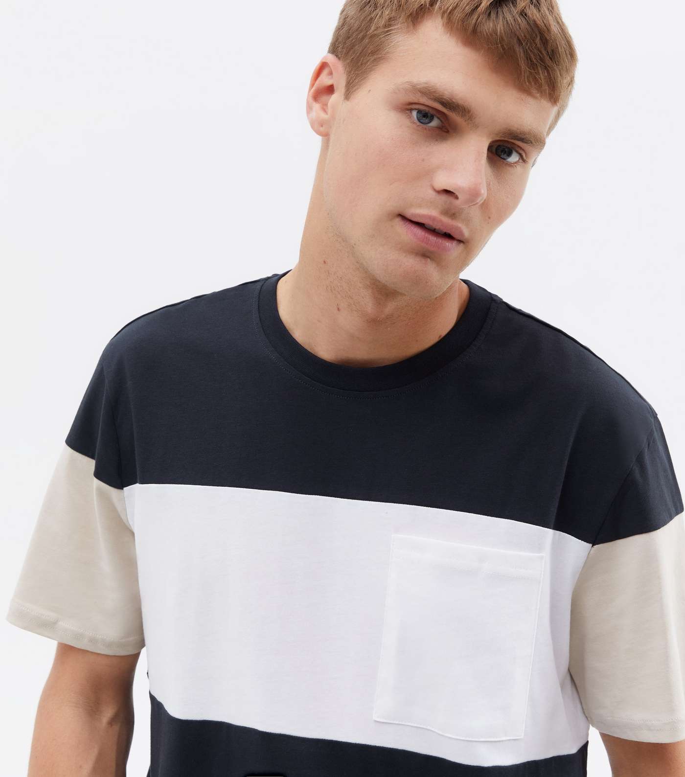 Only & Sons Navy Colour Block T-Shirt