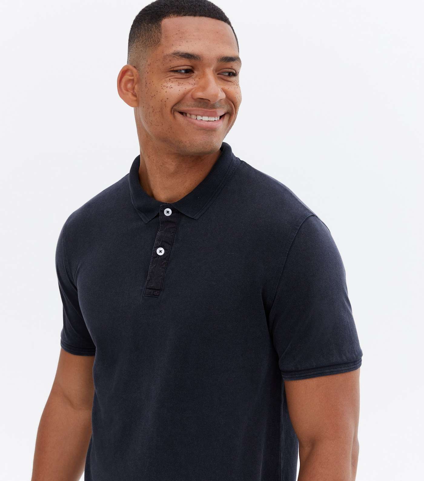 Only & Sons Navy Washed Slim Fit Polo Shirt