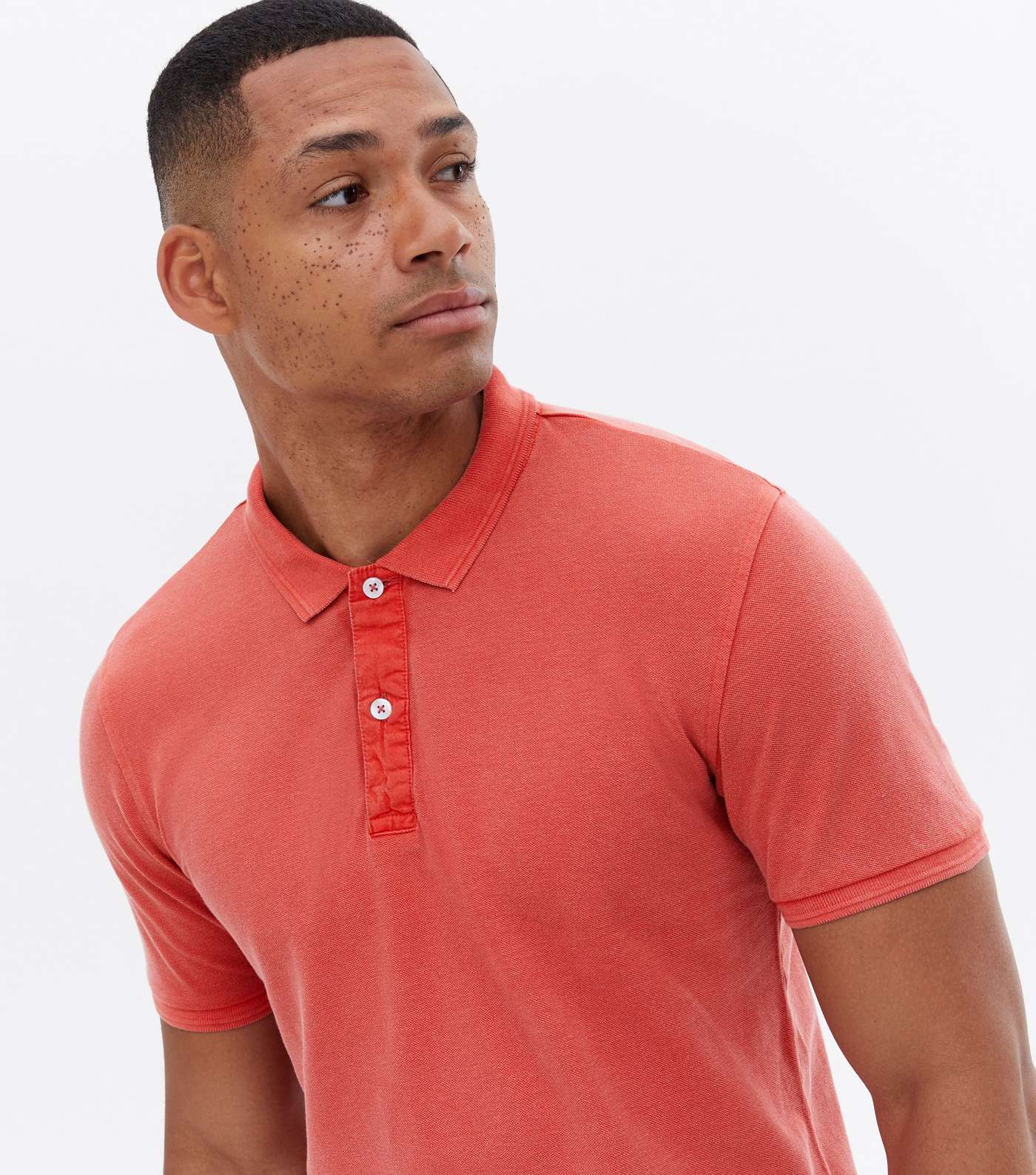 Only & Sons Red Washed Slim Fit Polo Shirt