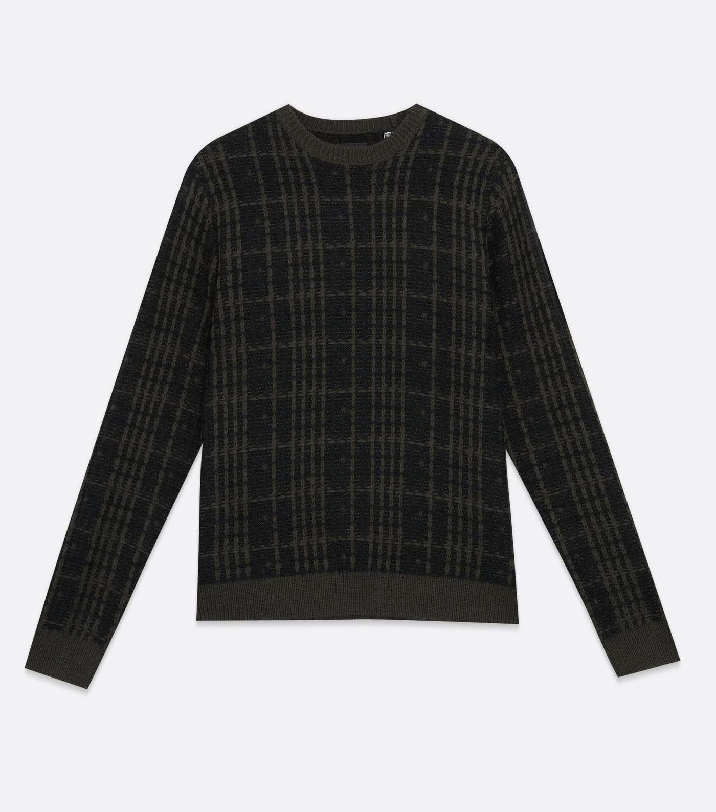 Only & Sons Black Check Crew Neck Jumper Image 5