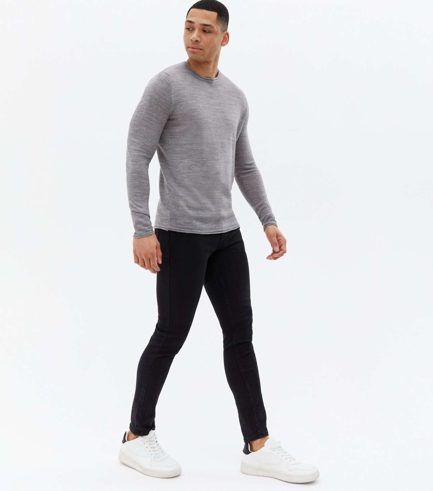 Only & Sons Grey Crew Neck Jumper Image 2
