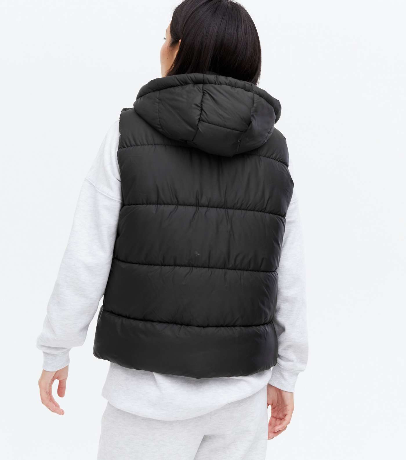 Cameo Rose Black Puffer Toggle Hooded Gilet Image 4