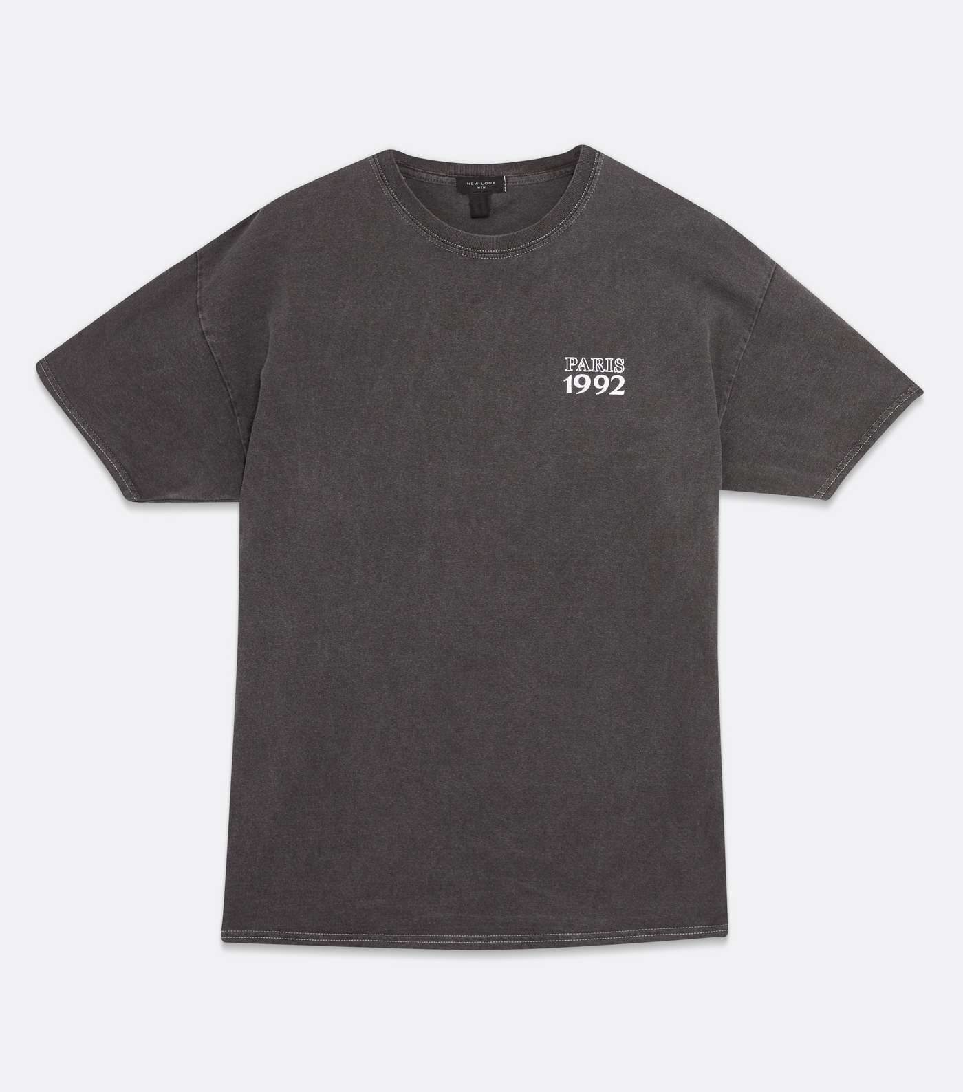 Black Washed Paris Front and Back Logo T-Shirt Image 5