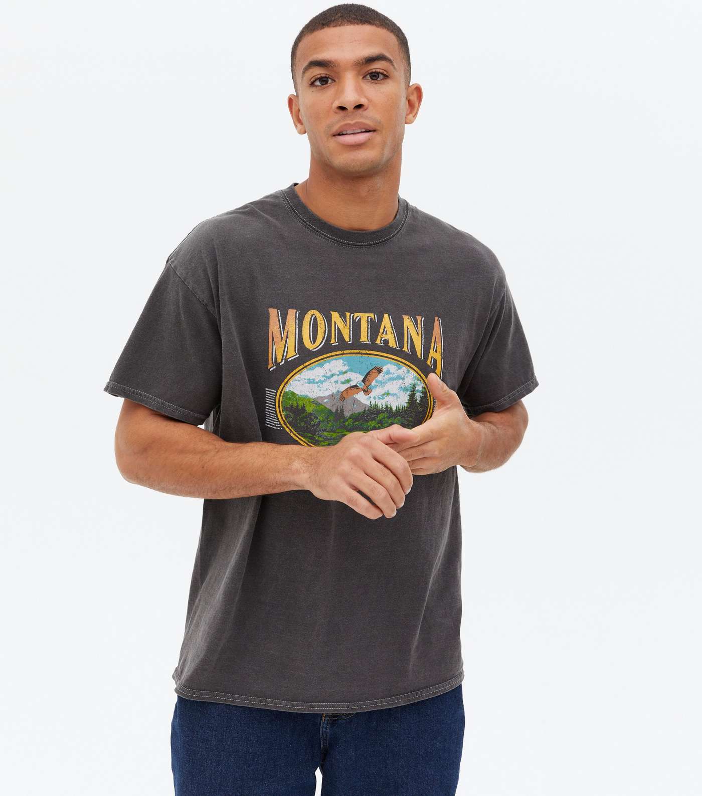 Black Washed Montana Logo T-Shirt