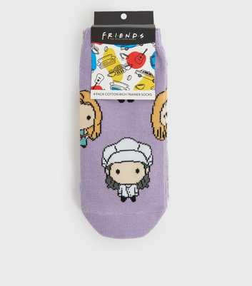 Girls 4 Pack Multicoloured Friends Character Trainer Socks