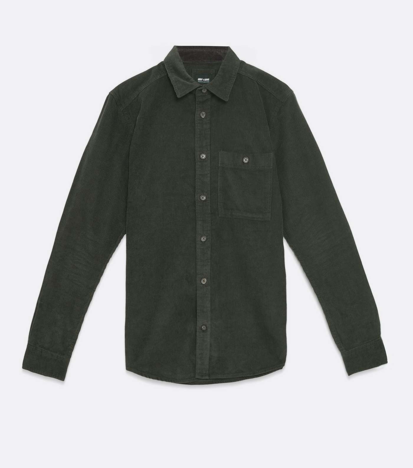 Only & Sons Dark Green Cord Long Sleeve Shirt Image 5