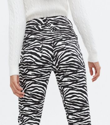 Pink Vanilla Black Zebra Print Straight 