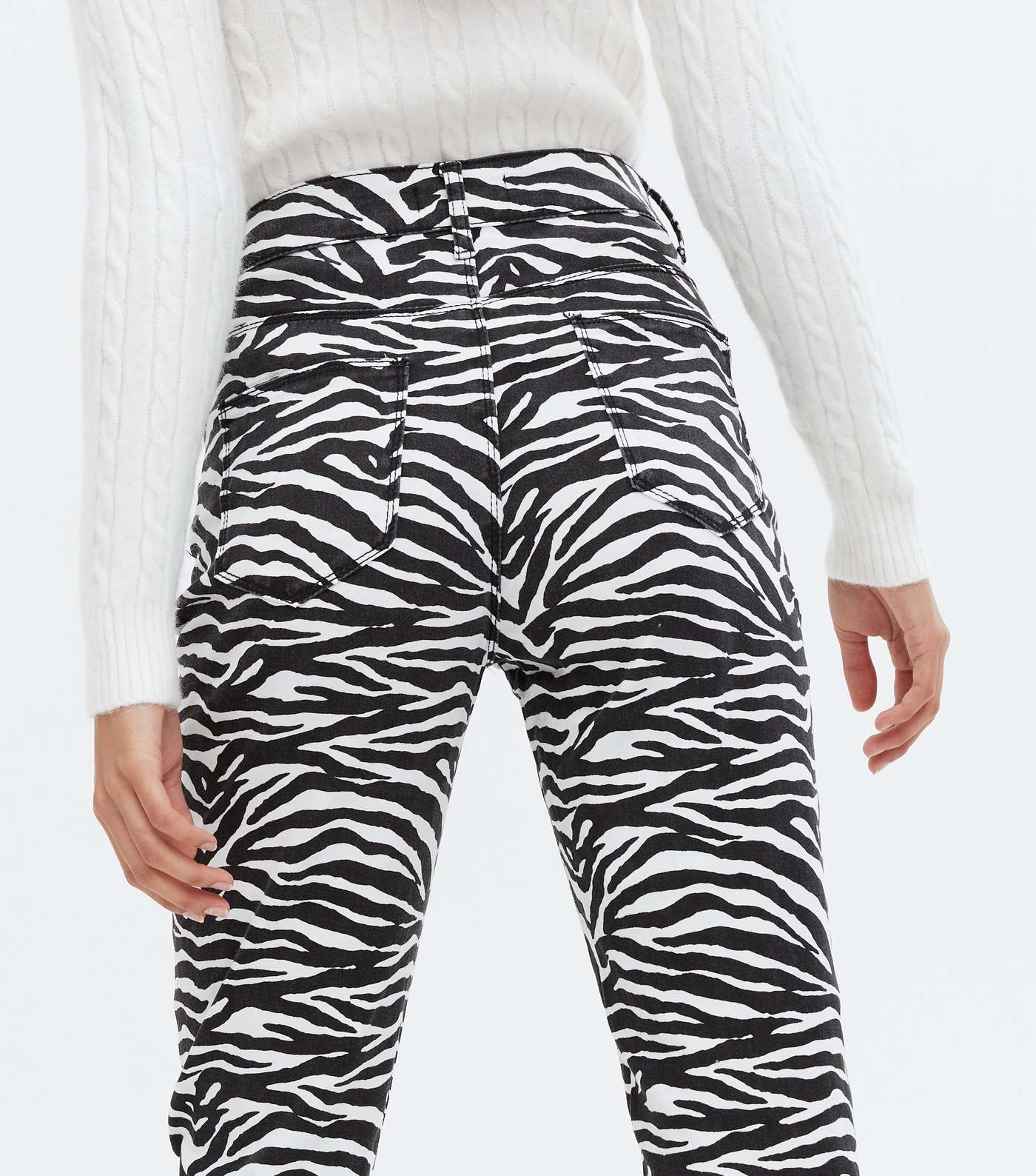 Pink Vanilla Black Zebra Print Straight Leg Jeans Image 3